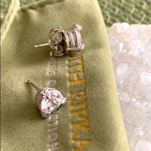 Judith Ripka SS Diamonique Stud Earrings